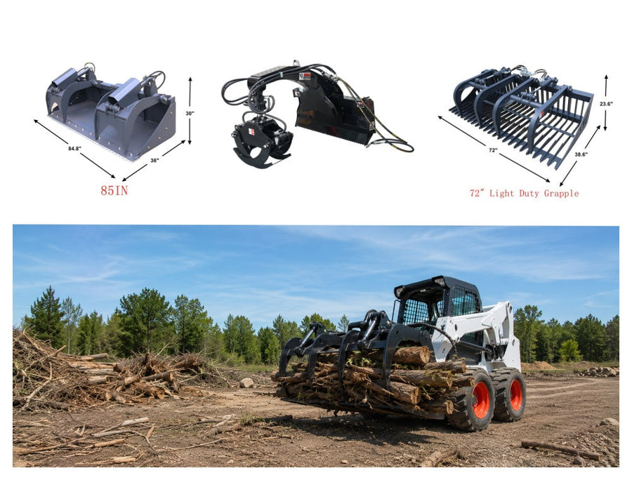 4000 lbs capacity skid steer grapple for forestry in Michigan