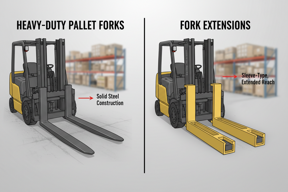 Pallet Forks vs Fork Extensions: What Is the Difference?