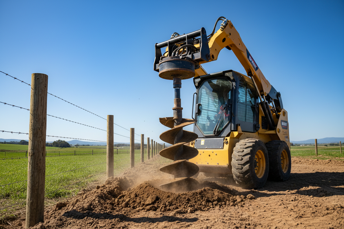 Skid Steer Auger Attachment Guide for Post Holes and Fence Work