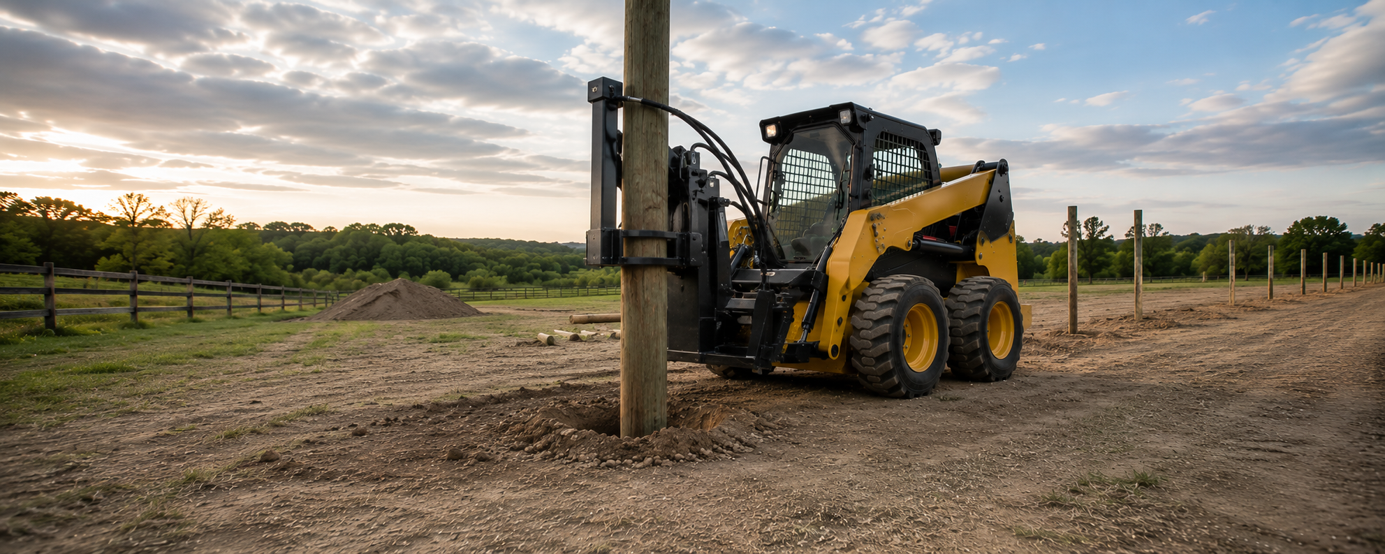 Skid Steer Pole Setter