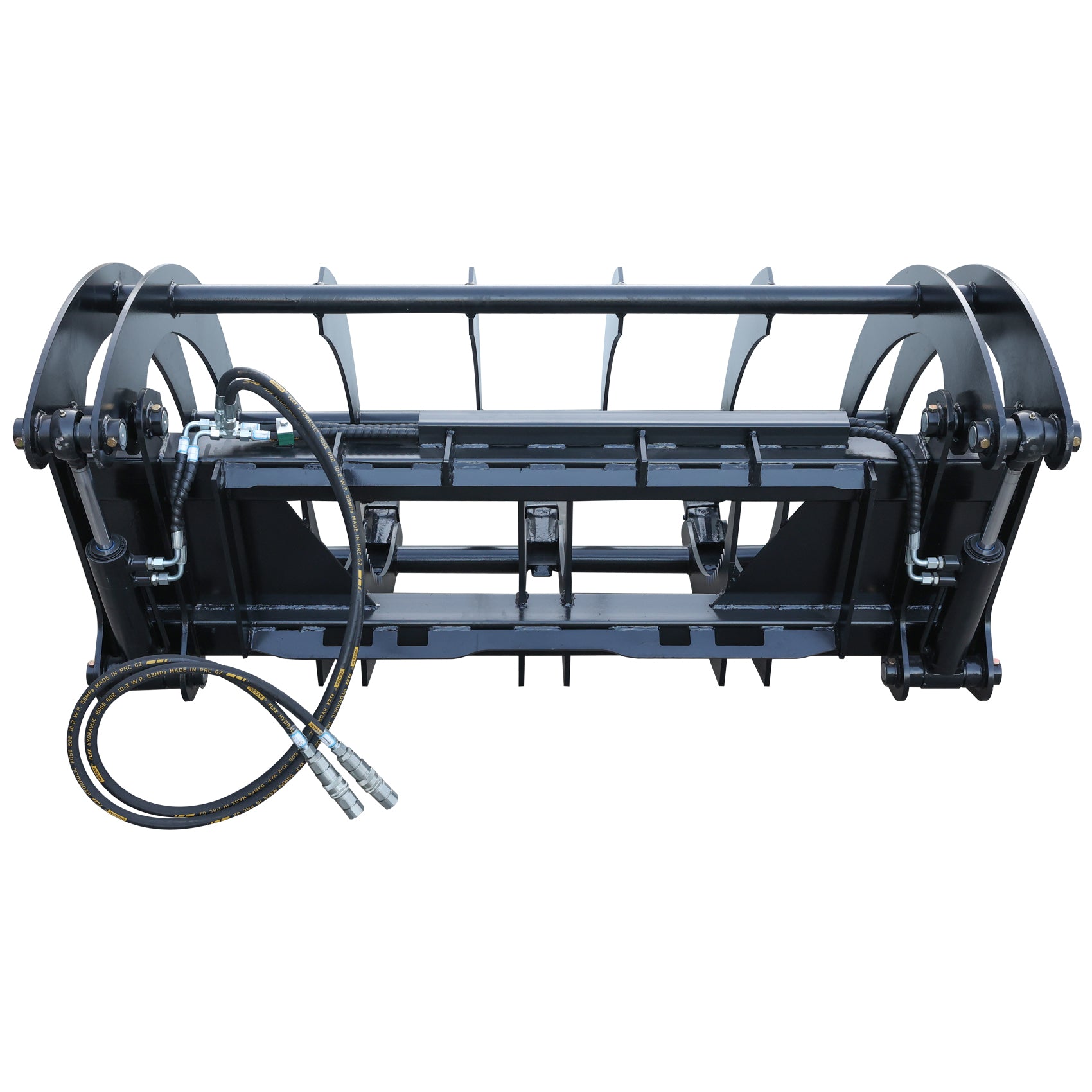 attachMan 72" Skid Steer Extreme Root Rake Grapple Attachment - Twin Cylinder Heavy Duty