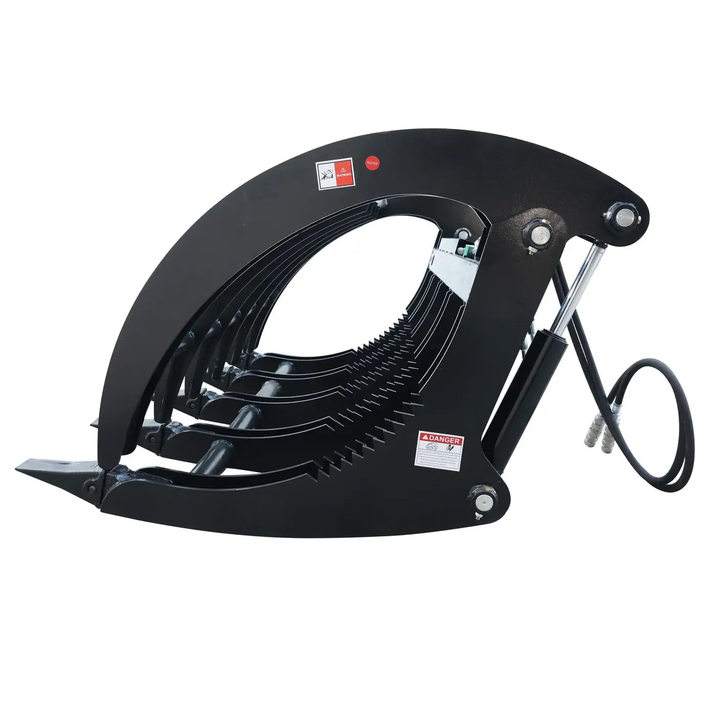 72" Extreme-Duty Skid Steer Root Rake Grapple, Twin Hydraulic Cylinders, Quick Attach