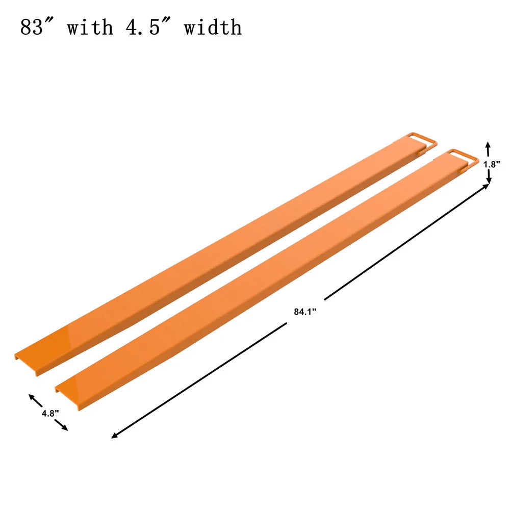 attachMan 83" Pallet Fork Extensions - Fits up to 4.5" Wide Forks - Heavy Duty High Tensile Steel