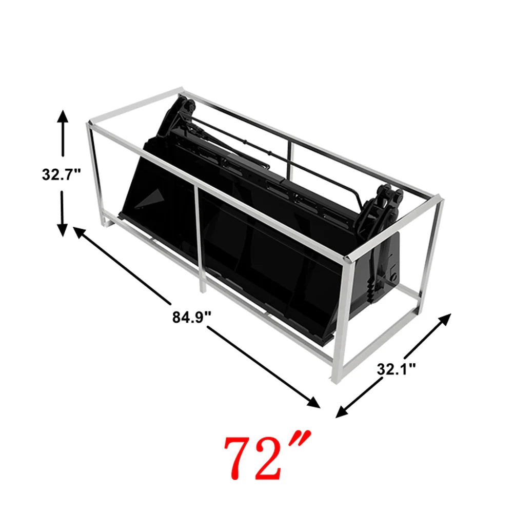 72" Skid Steer 4 in 1 Combo Multi Purpose Bucket Attachment Quick Tach