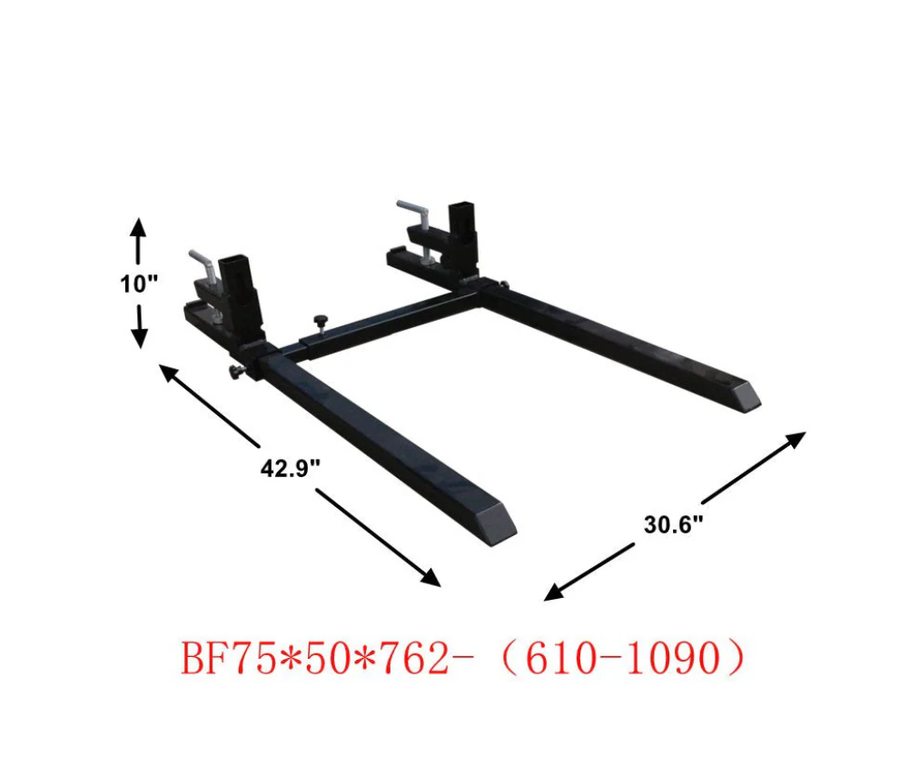 1500lb Capacity Clamp on Pallet Forks for Tractor and Skid Steer Loader Buckets
