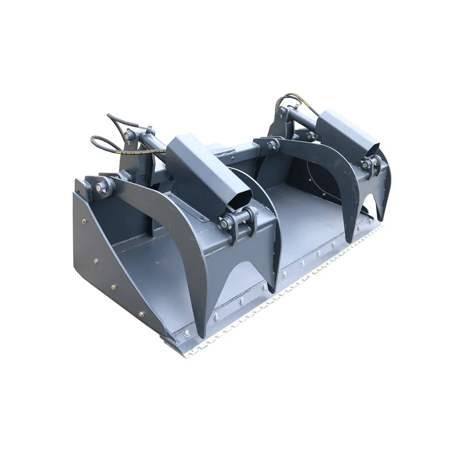 Skid Steer 72" Industrial Grapple Bucket Attachment with Two-Cylinder