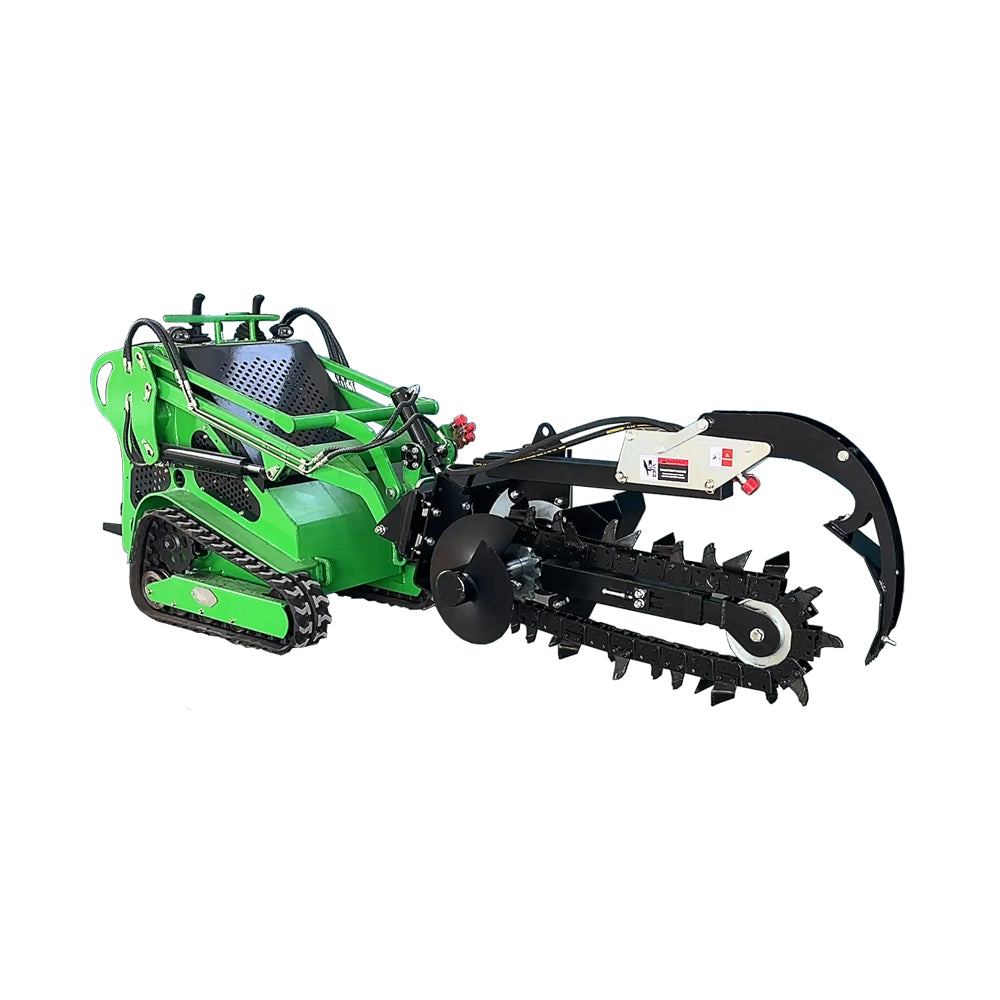 attachMan Mini Track Loader Trencher Attachment - 6" Cutting Width, 37" Max Depth - Adjustable Control Foot