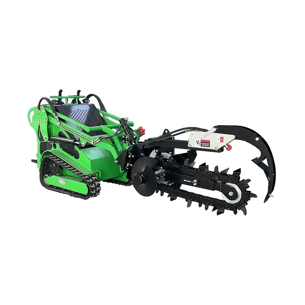 6" Mini Track Loader Trencher Attachment, 37" Digging Depth, Adjustable Control Foot