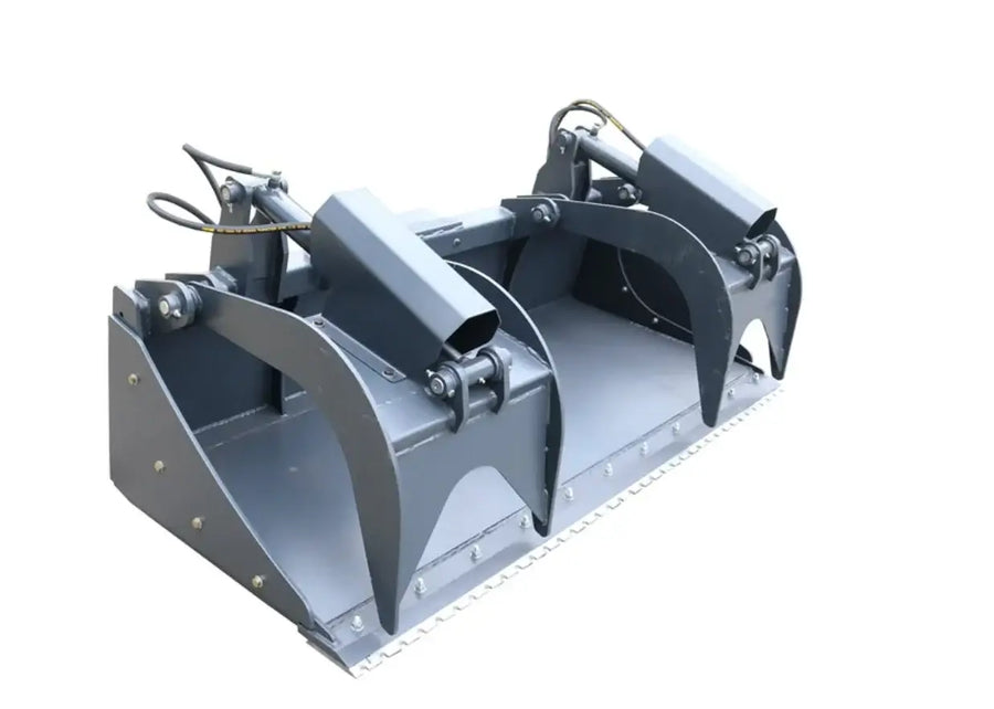 85" Heavy-Duty Skid Steer Grapple Bucket, Dual Independent Grapple Arms, Quick Attach