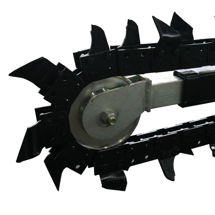 Skid Steer Trencher Attachment - 6" Cutting Width, Adjustable Depth up to 37" - Universal Quick Attach