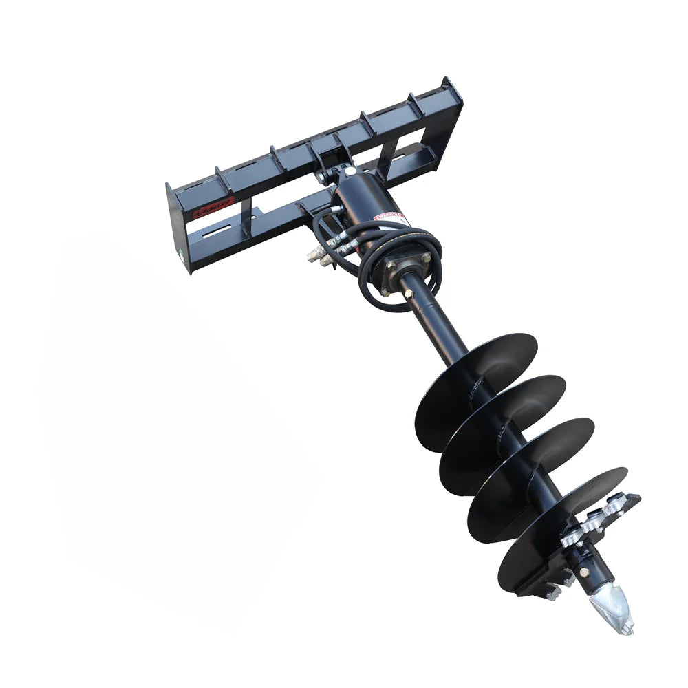 18" Skid Steer Post Hole Auger Drive Attachment - 46" Drilling Depth - Standard Flow