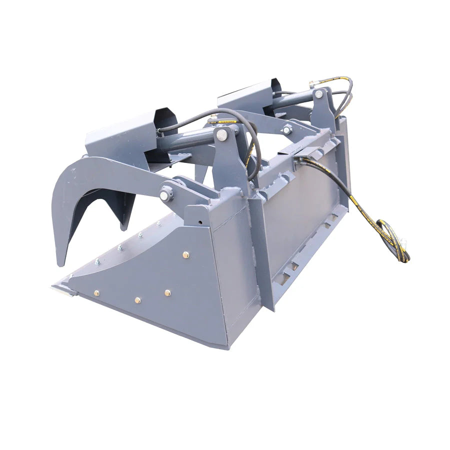 Skid Steer 72" Industrial Grapple Bucket Attachment with Two-Cylinder