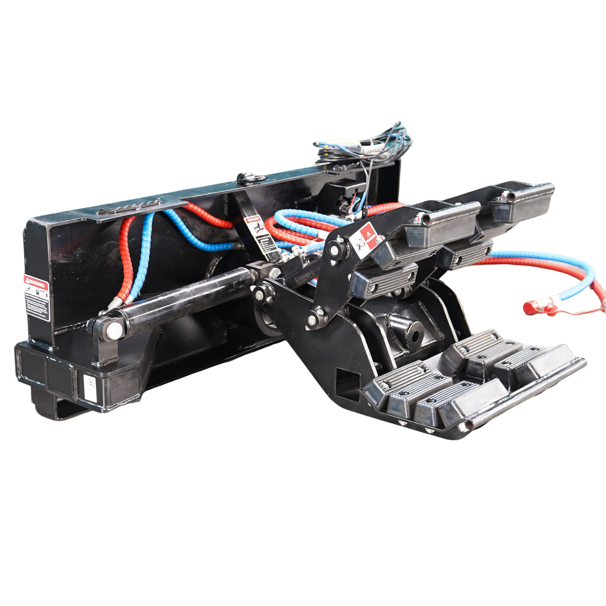 Skid Steer Double Cylinder Hydraulic Pole Setter & Rotating Pole Claw Attachment