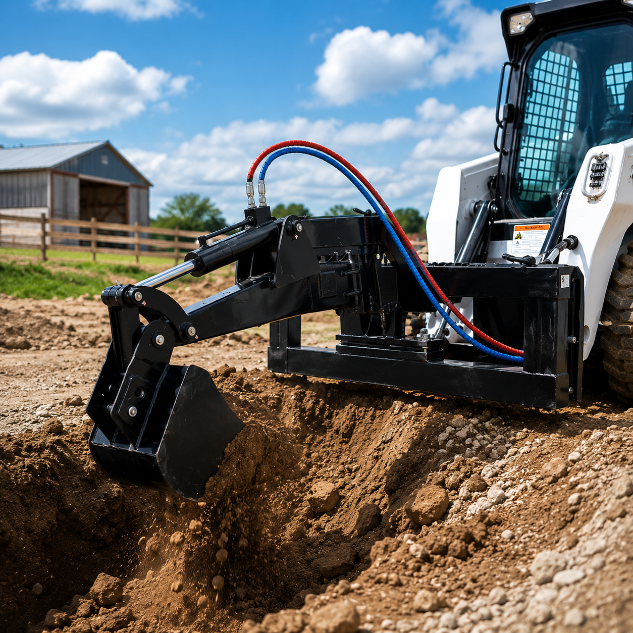 Skid Steer Backhoe Digger Bucket Attachment with 12" Bucket