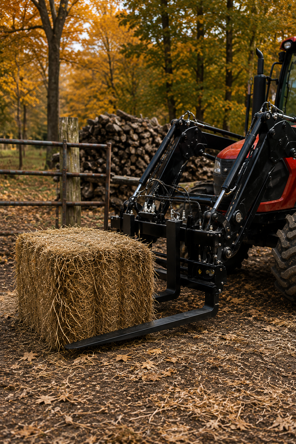 2500kg Hydraulic Pallet Forks Frame with Euro Bracket for Tractor