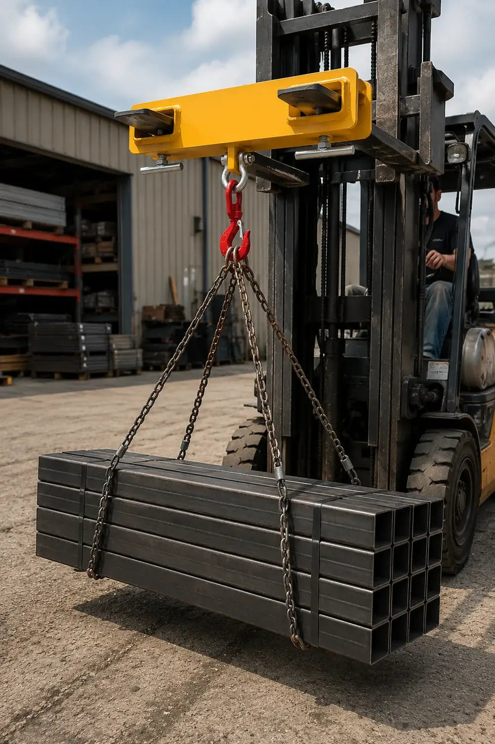 4000 lb Forklift Lifting Hoist Hook, Heavy-Duty Mobile Crane Attachment
