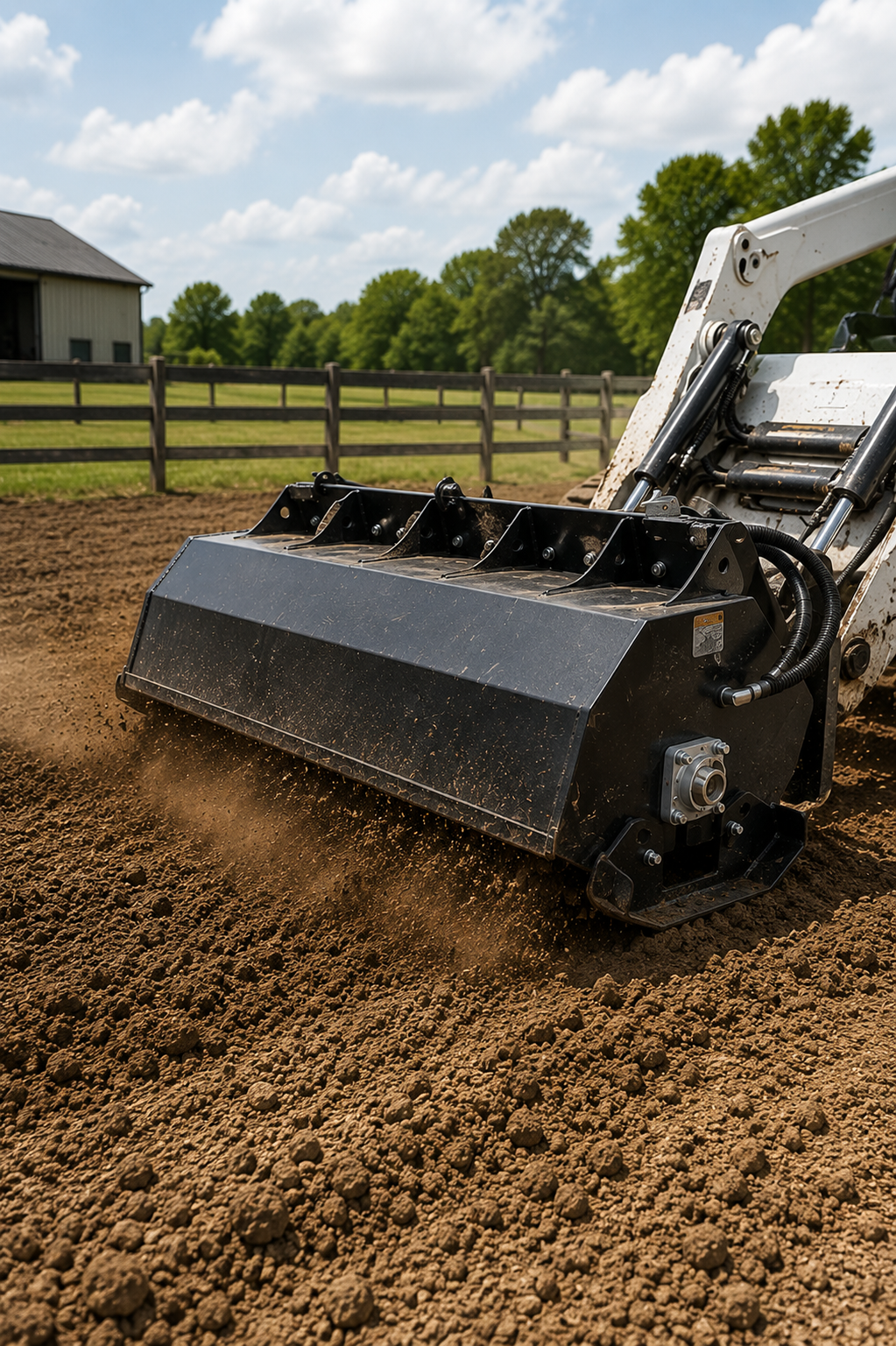 attachMan 72" Skid Steer Bi-Directional Driven Rotary Tiller Attachment - Heavy Duty Direct Drive