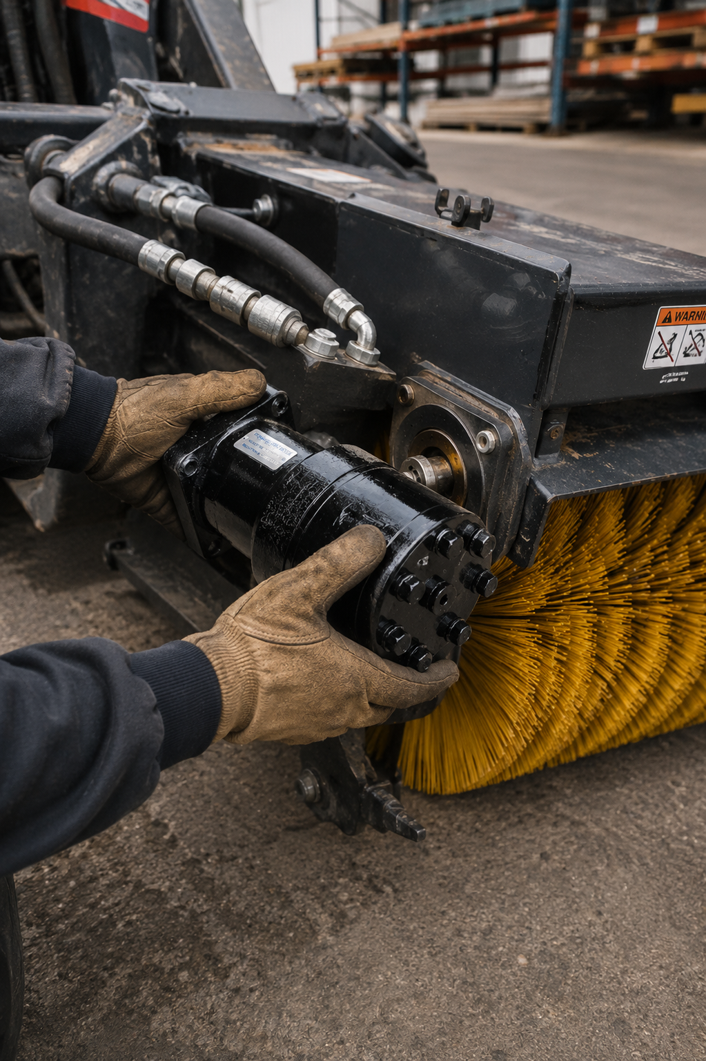 Hydraulic Motor Replacement for Angle Broom Sweeper - Fits Model S-AB1830