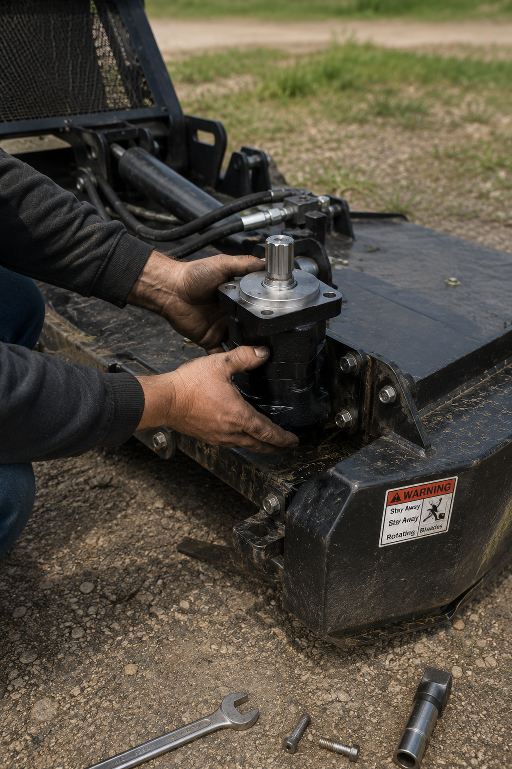 attachMan Hydraulic Motor Replacement for 72" Skid Steer Heavy Duty Brush Mower Cutter - Fits S-BC1830