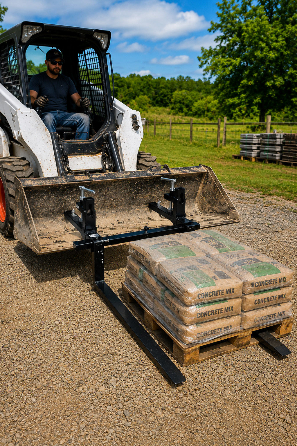 1500lb Capacity Clamp on Pallet Forks for Tractor and Skid Steer Loader Buckets