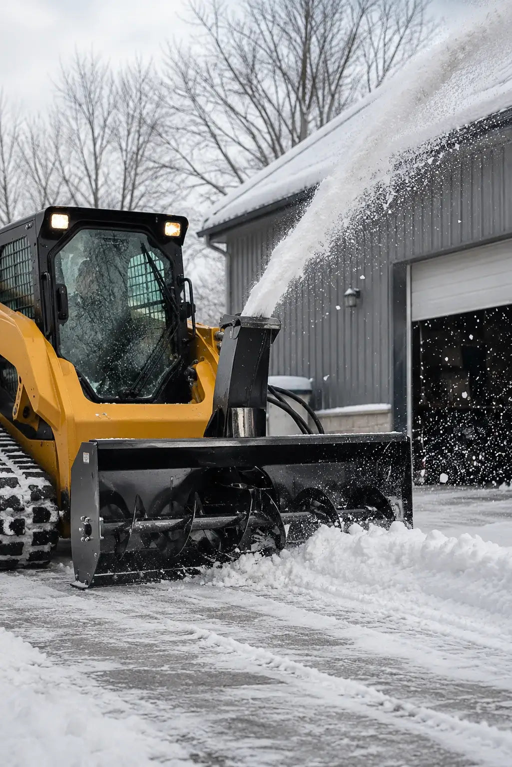 72" Skid Steer Direct-Drive Hydraulic Snow Blower Attachment, Universal Quick Attach