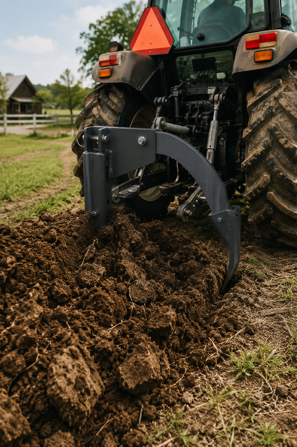 Hitch Receiver Mounted Ripper V2 - Category 0 & 1, 3 Point Hitch Compatible