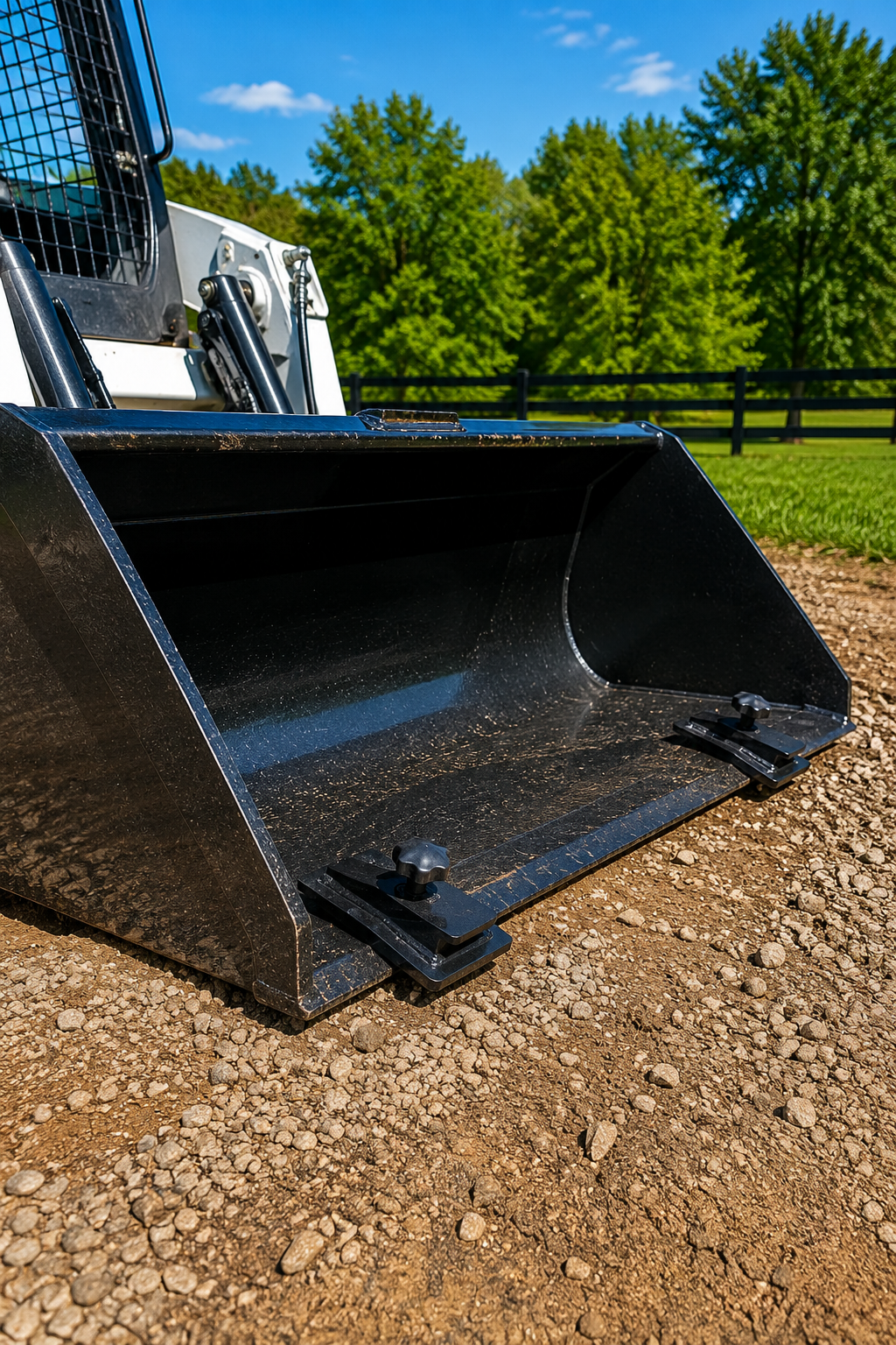 Tractor Bucket Protector, 2pcs Edge Protector, 12" Long Turf Tamer Skid Protector, Heavy Duty Steel Bucket Attachment for Snow Leaves Removal, Spreading Gravel