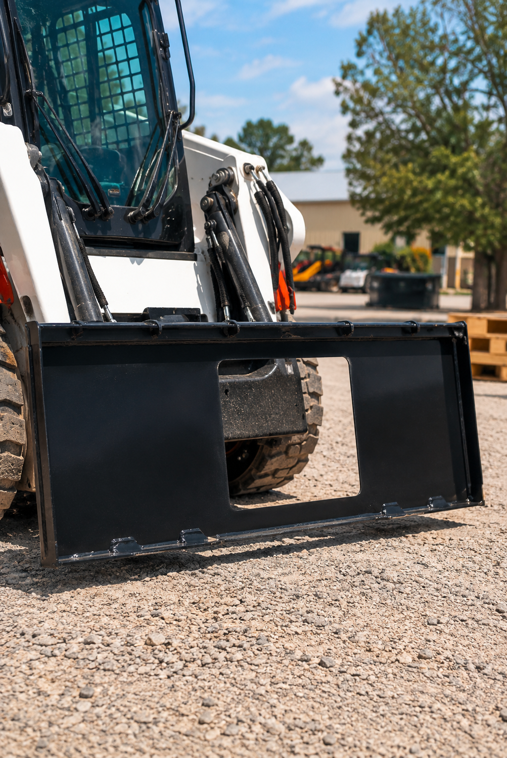 44.9" Universal Skid Steer Weld-on Mount Plate with Window - 1/4" Heavy Duty Steel