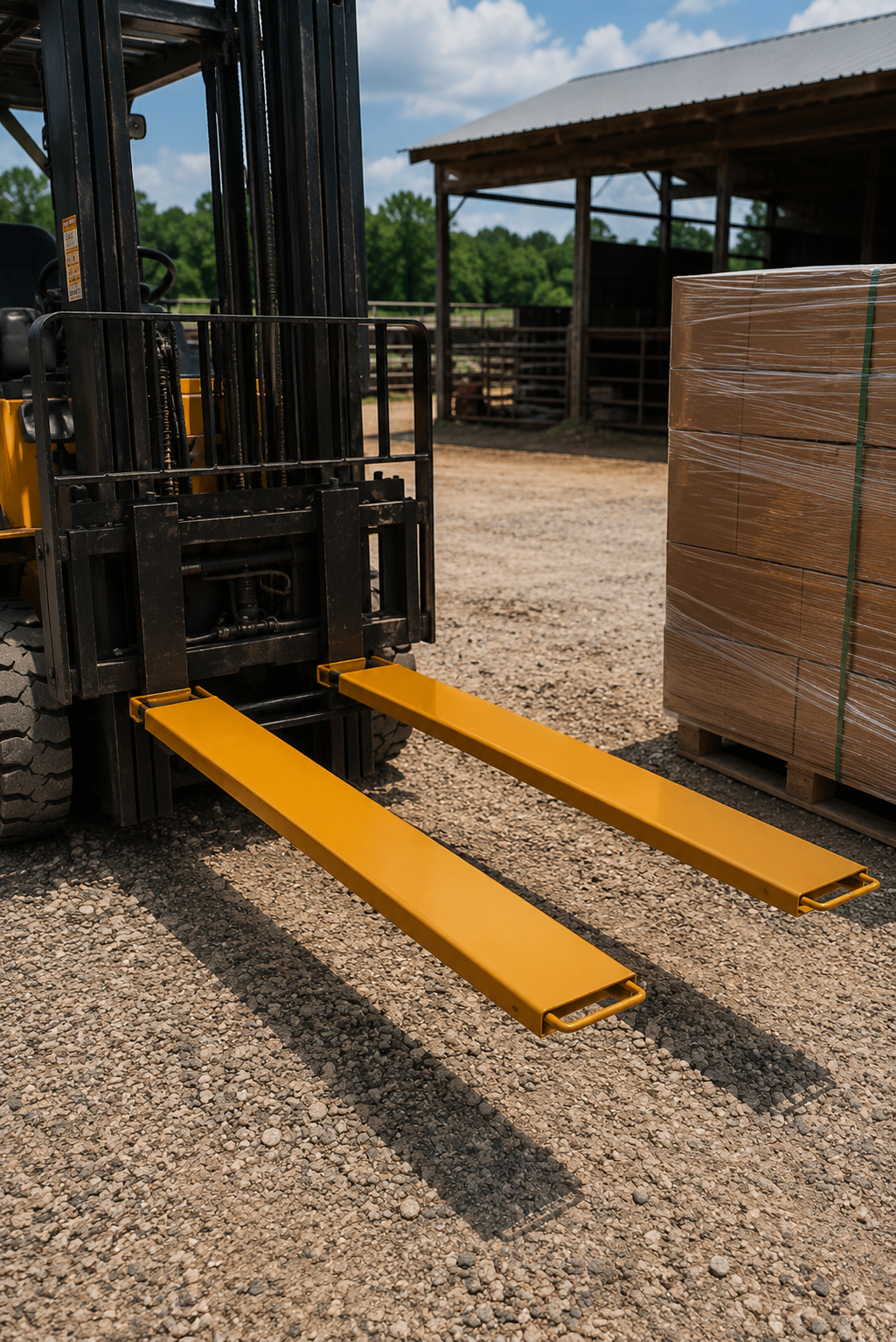attachMan 5.5" Wide Pallet Fork Extensions - Heavy Duty High Tensile Steel Fork Blades (Pair)