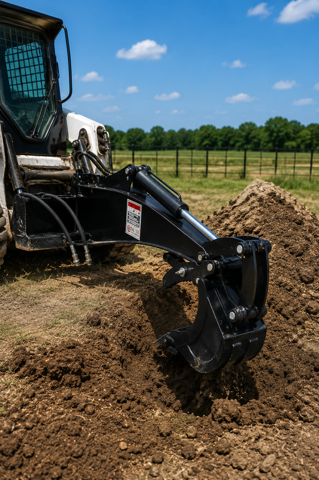 15" Skid Steer Backhoe Attachment with Universal Mount Plate - Heavy Duty Digger Bucket