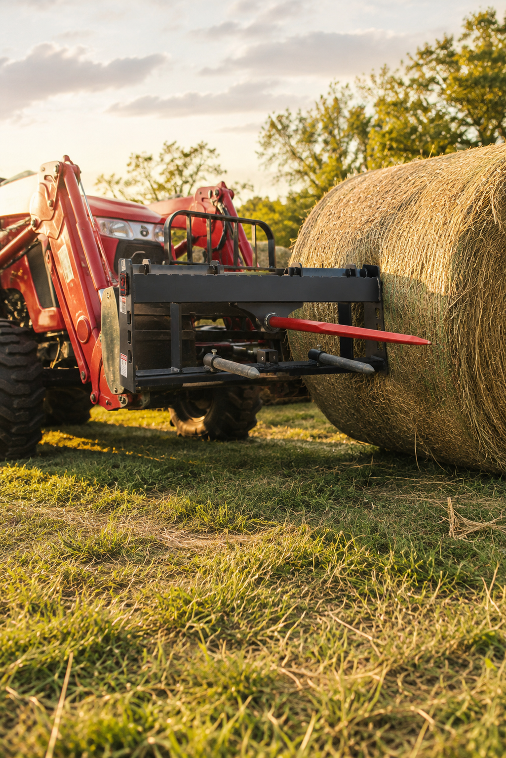 42" Pallet Fork Frame & Hay Spear Combo with 2" Trailer Hitch Receiver - 3000 lbs Capacity