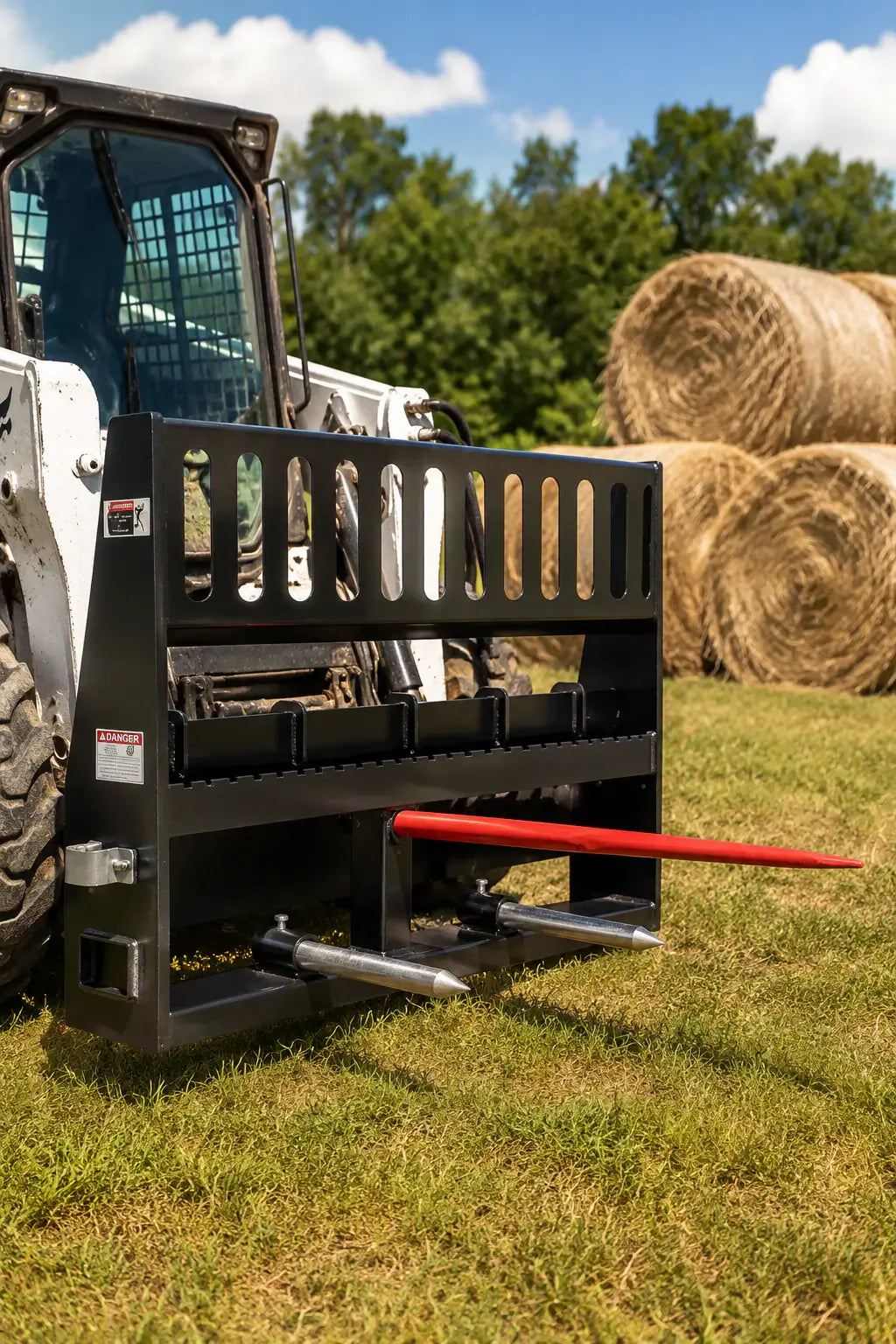 48" Pallet Forks & Hay Spear Combo Attachment - 5,070 lb, Universal Quick Attach