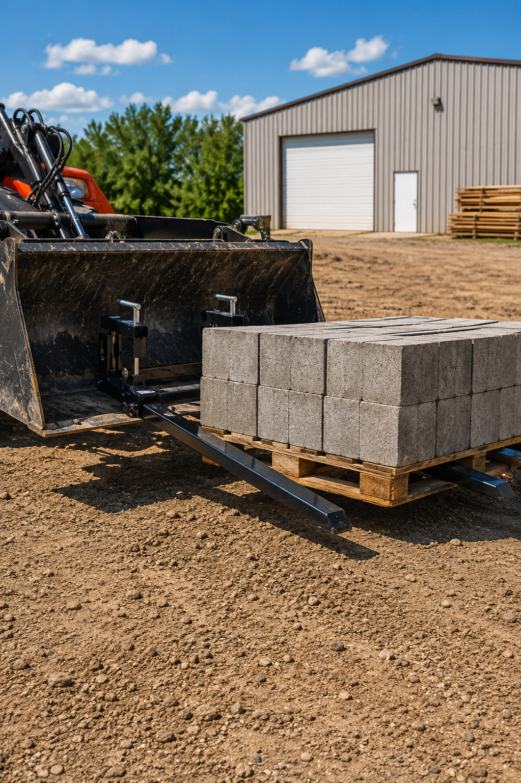 4000lb Capacity Heavy-Duty Clamp-on Pallet Forks for Tractor & Skid Steer Loader Buckets