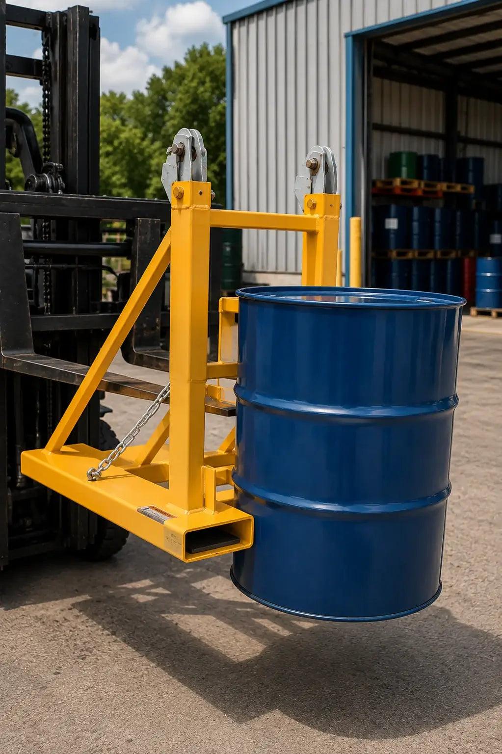 1500KG Forklift Double Drum Lifter Attachment for 55 Gallon 210L Drums