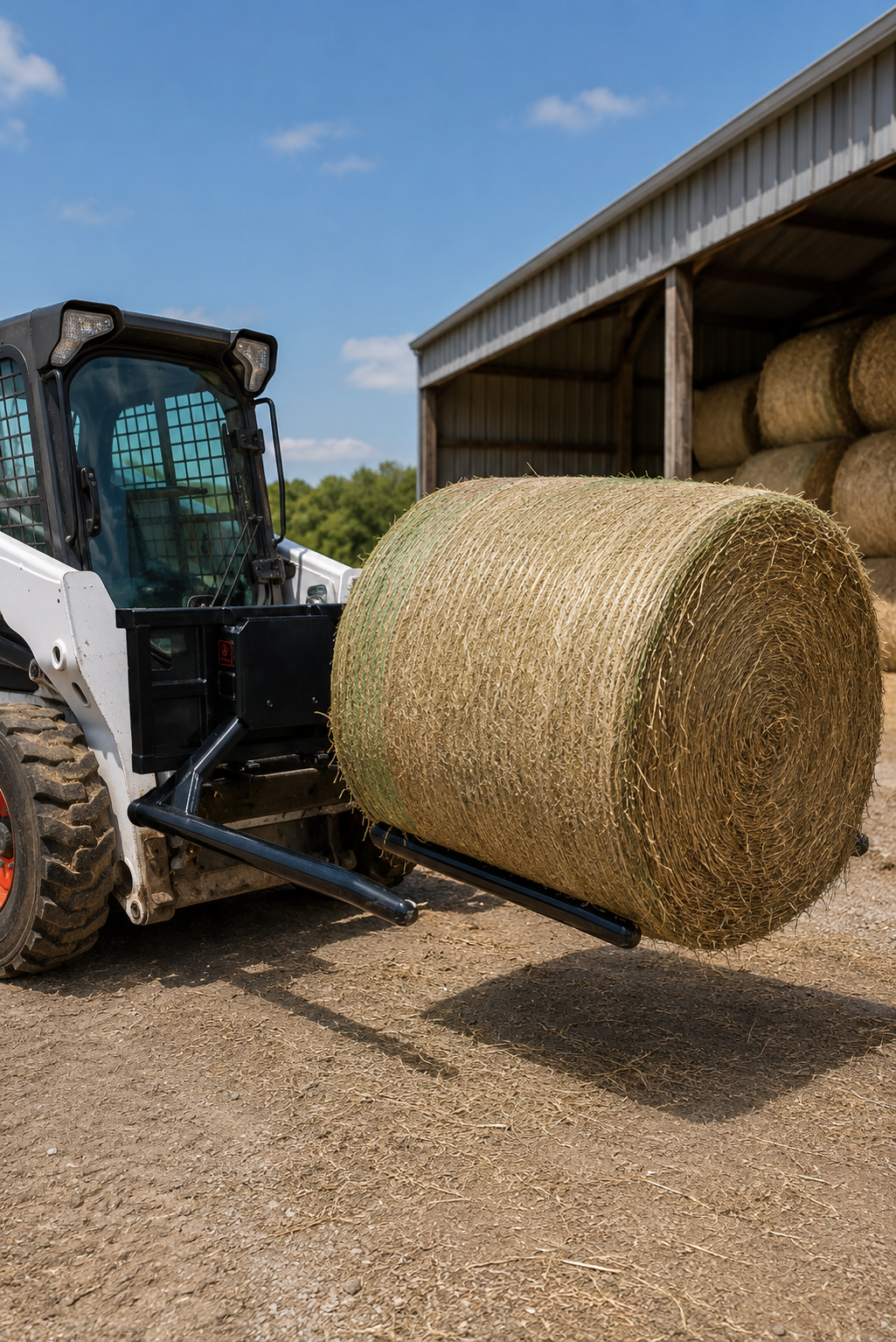 Skid Steer Flexible Bale Lifter & Handler - Manual Operation Bale Implement