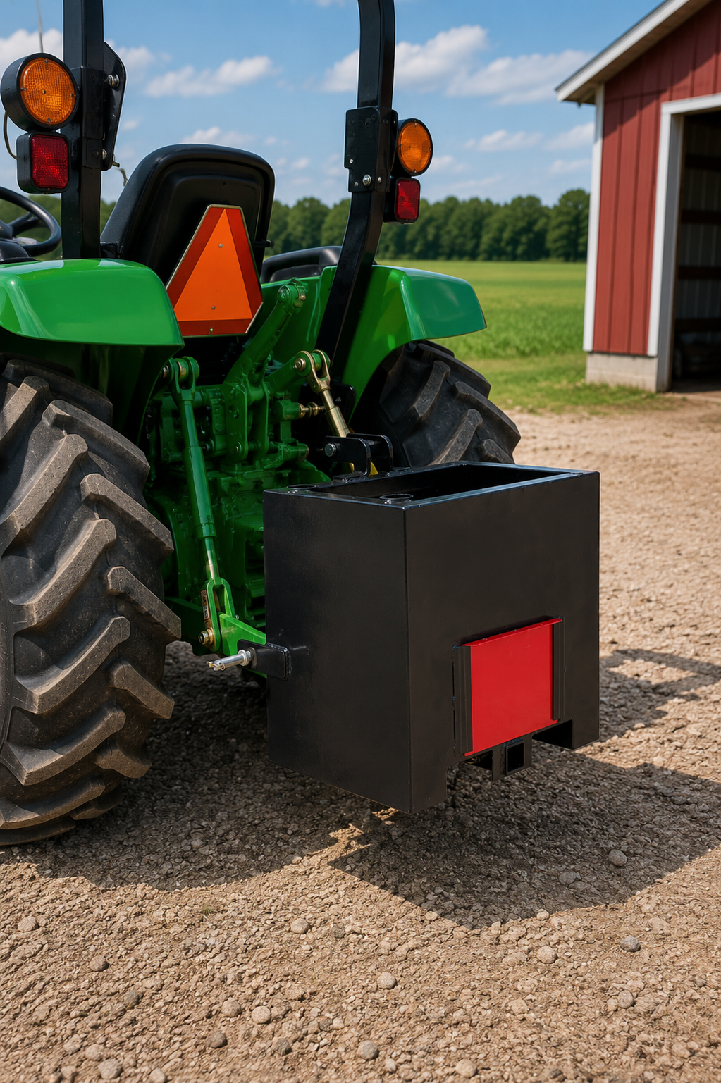 3 Point Ballast Box for Category 1 Tractors - 793 lb Capacity Counterweight Box