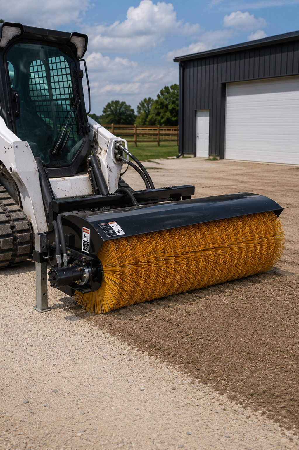72" Skid Steer Hydraulic Rotary Angle Broom Sweeper - Standard Flow - Bi-Directional