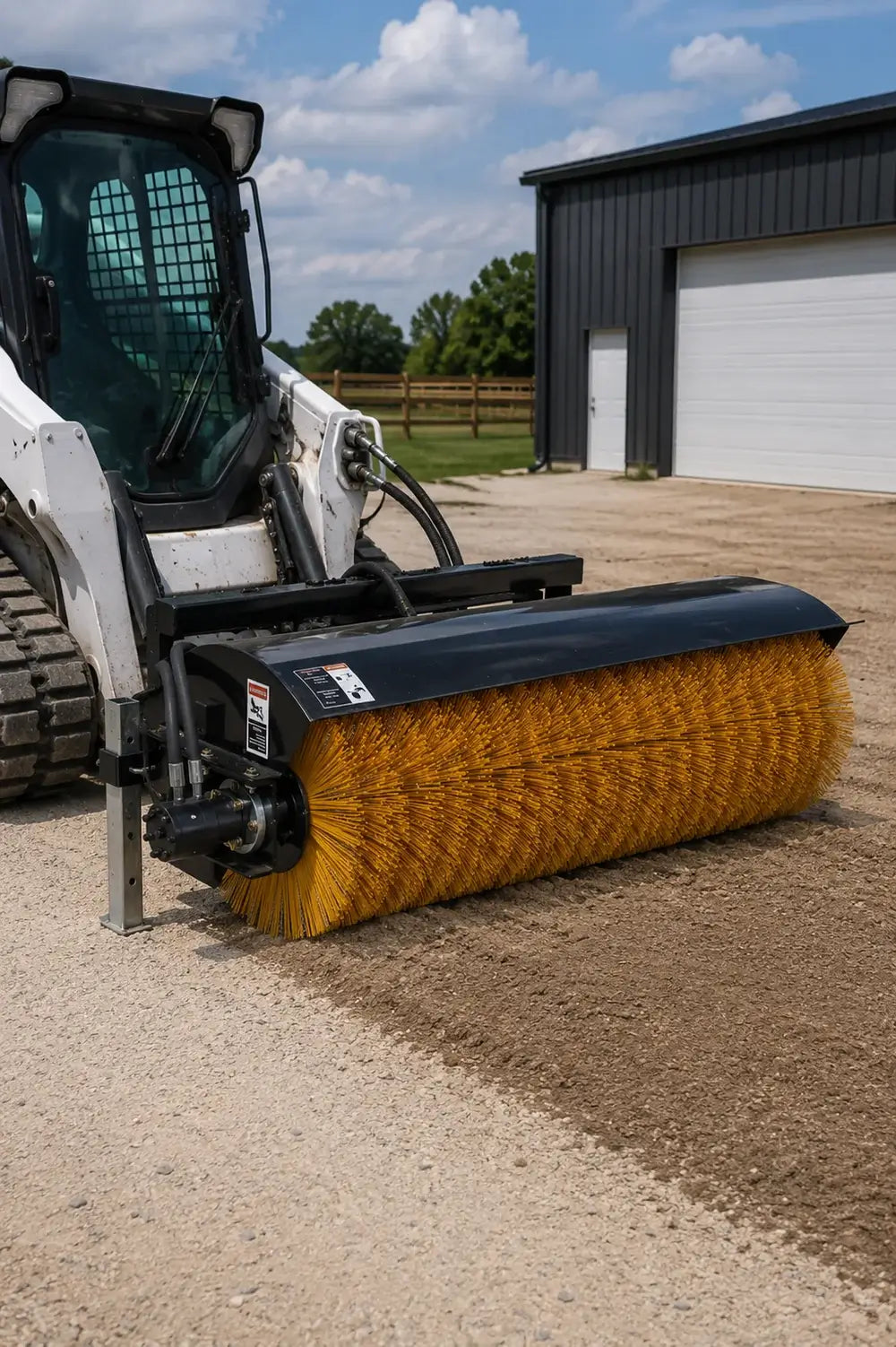 72" Hydraulic Angle Broom Sweeper for Skid Steer, Standard Flow, Bi-Directional