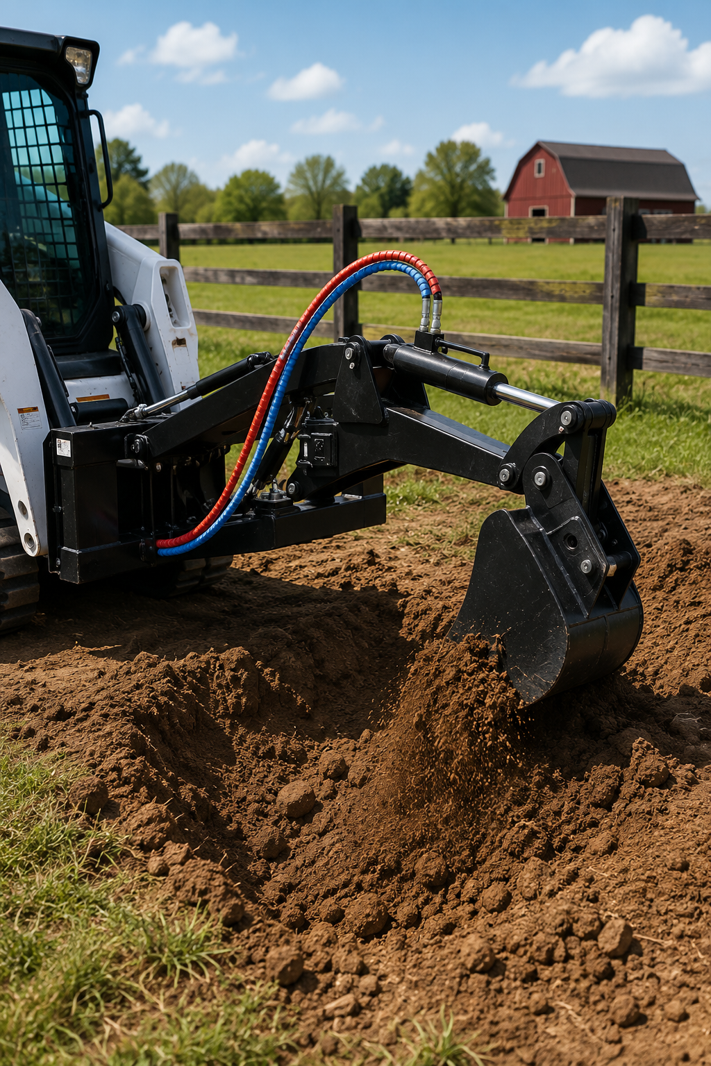 Skid Steer Backhoe Digger Bucket Attachment with 12" Bucket