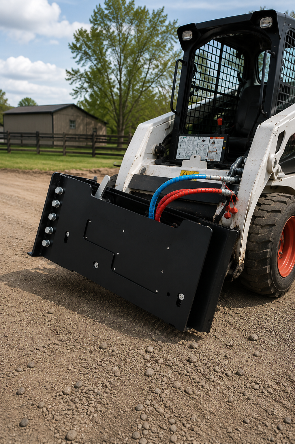 Hydraulic Tilt Rotator Plate Attachment for Skid Steer Quick Attach