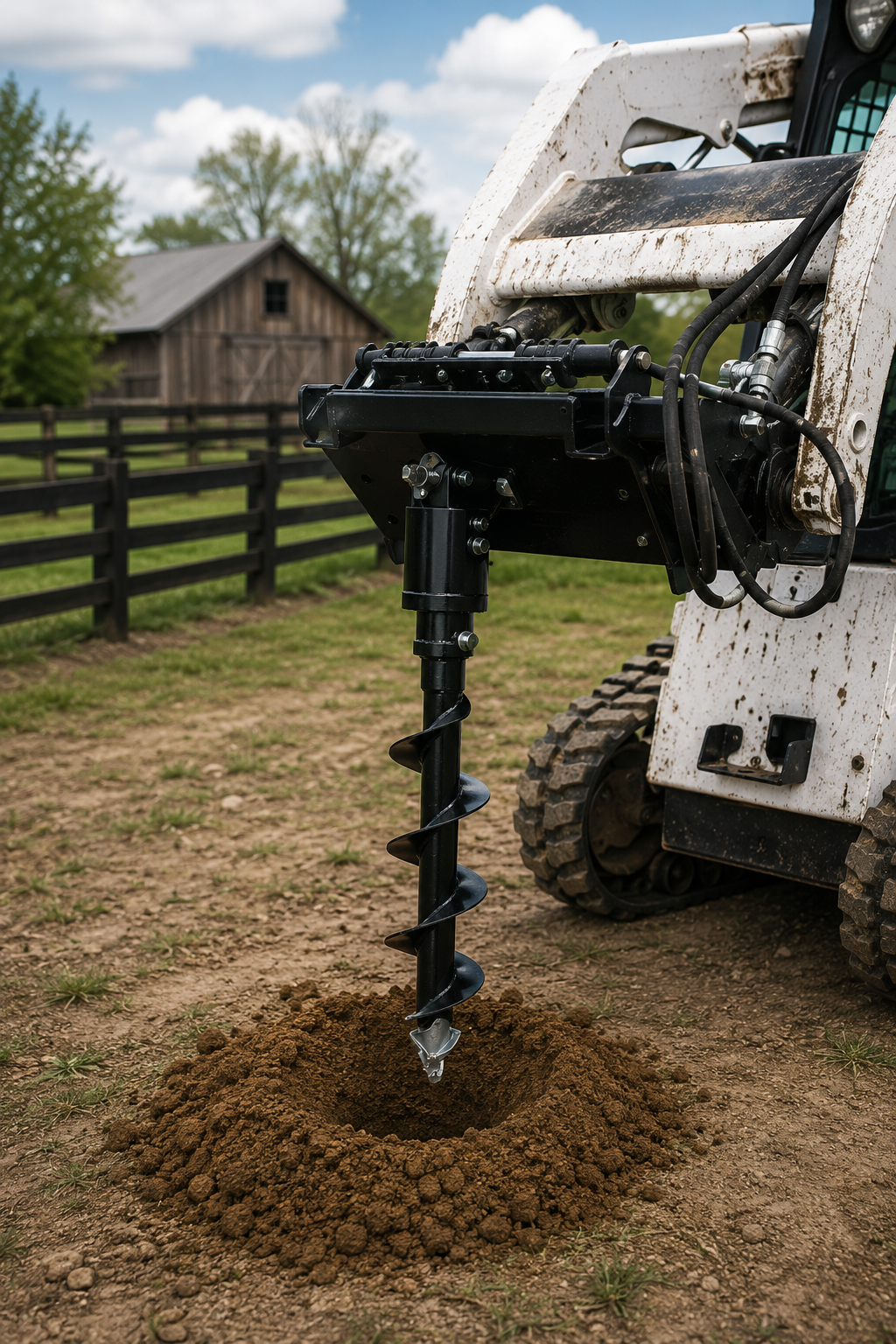 6" Skid Steer Auger Bit, 36" Digging Depth, Dual-Bolt Replacement Bit