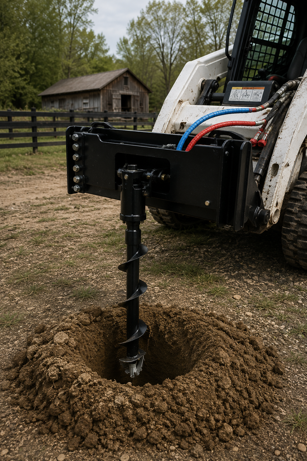 6" Skid Steer Auger Bit, 46" Digging Depth, Dual-Bolt Replacement Bit