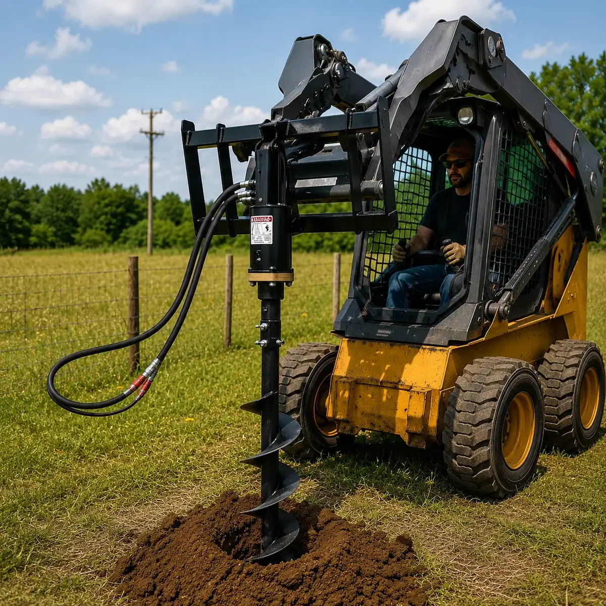 9" Post Hole Auger Drive for Compact Wheel Loader, Planetary Gear Drive