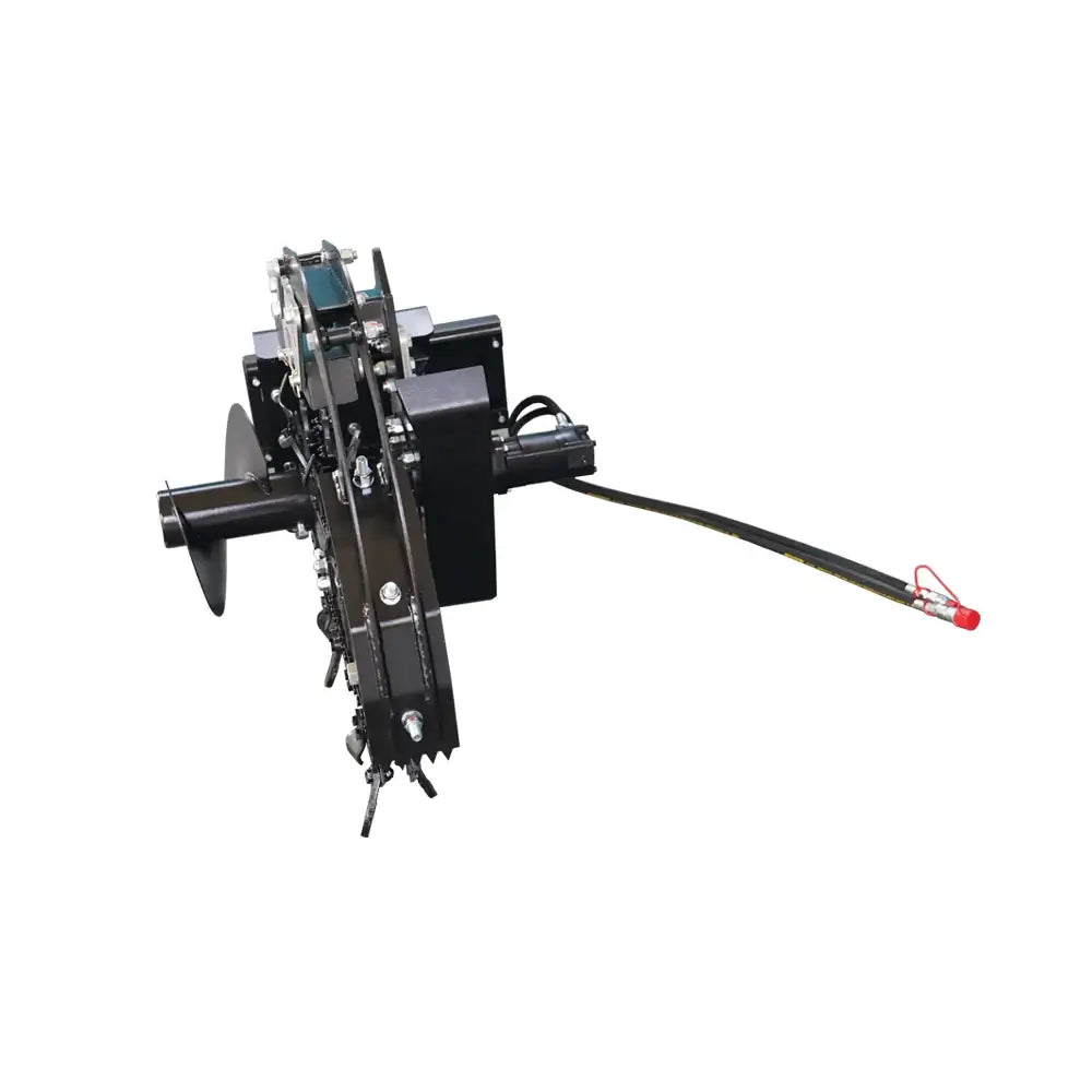 6" Mini Track Loader Trencher Attachment, 37" Digging Depth, Adjustable Control Foot