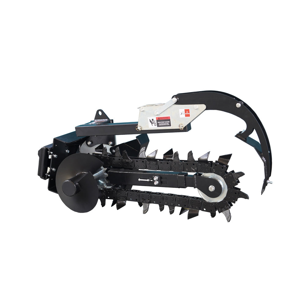attachMan Mini Track Loader Trencher Attachment - 6" Cutting Width, 37" Max Depth - Adjustable Control Foot
