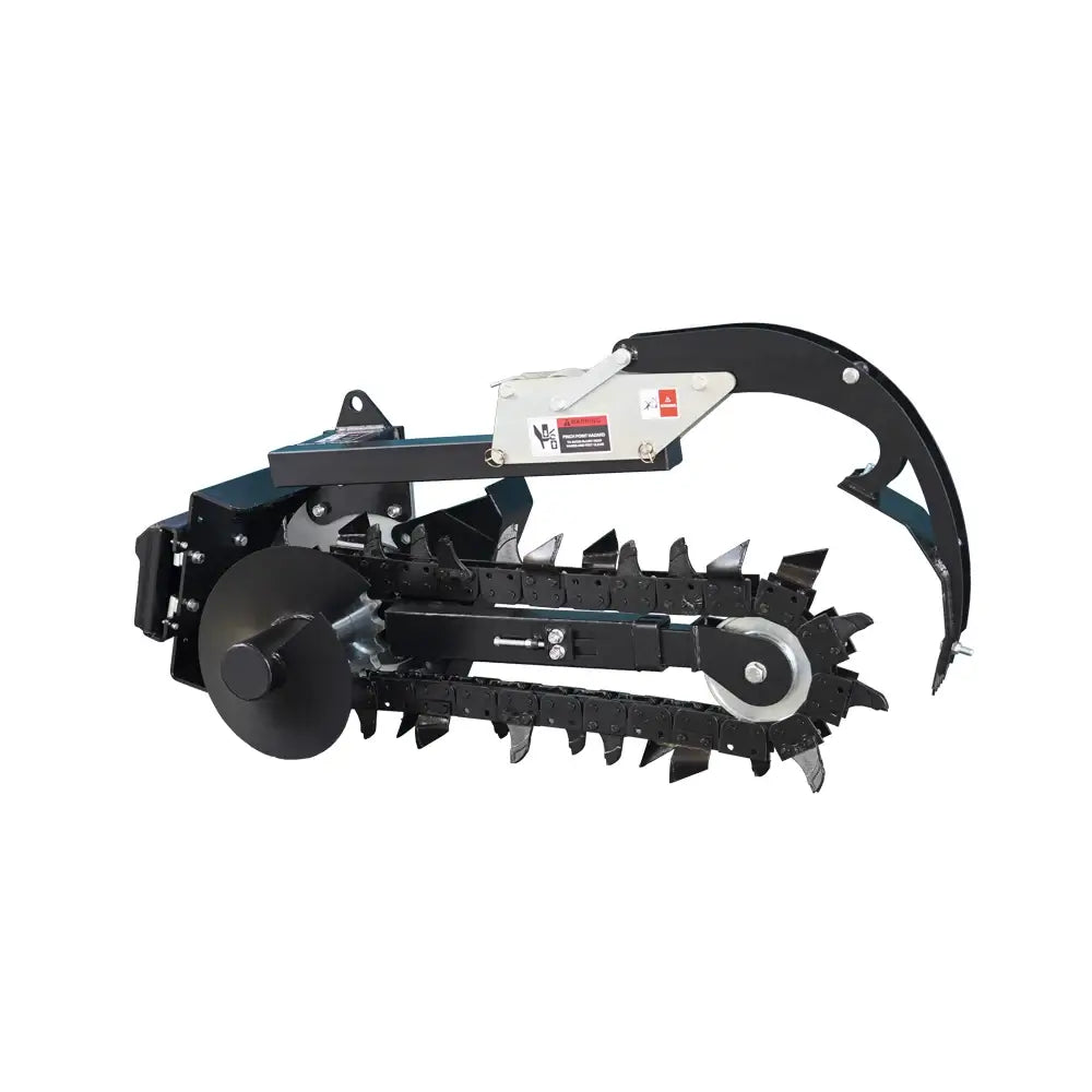 6" Mini Track Loader Trencher Attachment, 37" Digging Depth, Adjustable Control Foot