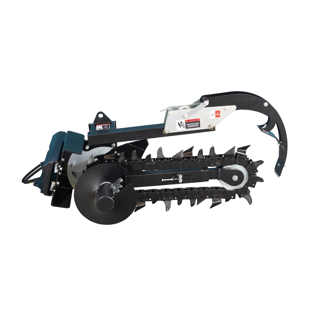 attachMan Mini Track Loader Trencher Attachment - 6" Cutting Width, 37" Max Depth - Adjustable Control Foot
