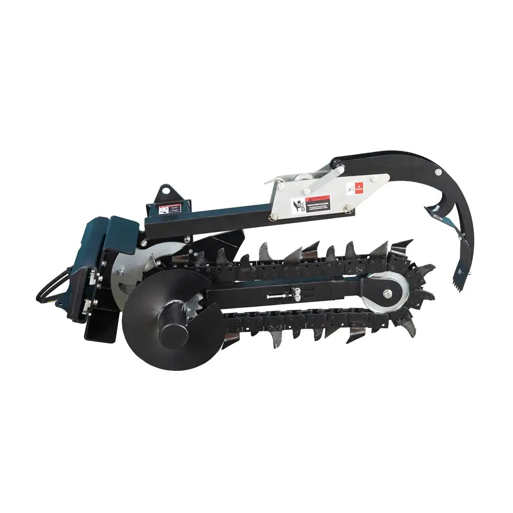 6" Mini Track Loader Trencher Attachment, 37" Digging Depth, Adjustable Control Foot
