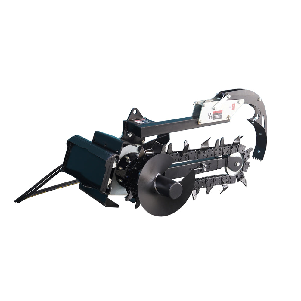 attachMan Mini Track Loader Trencher Attachment - 6" Cutting Width, 37" Max Depth - Adjustable Control Foot
