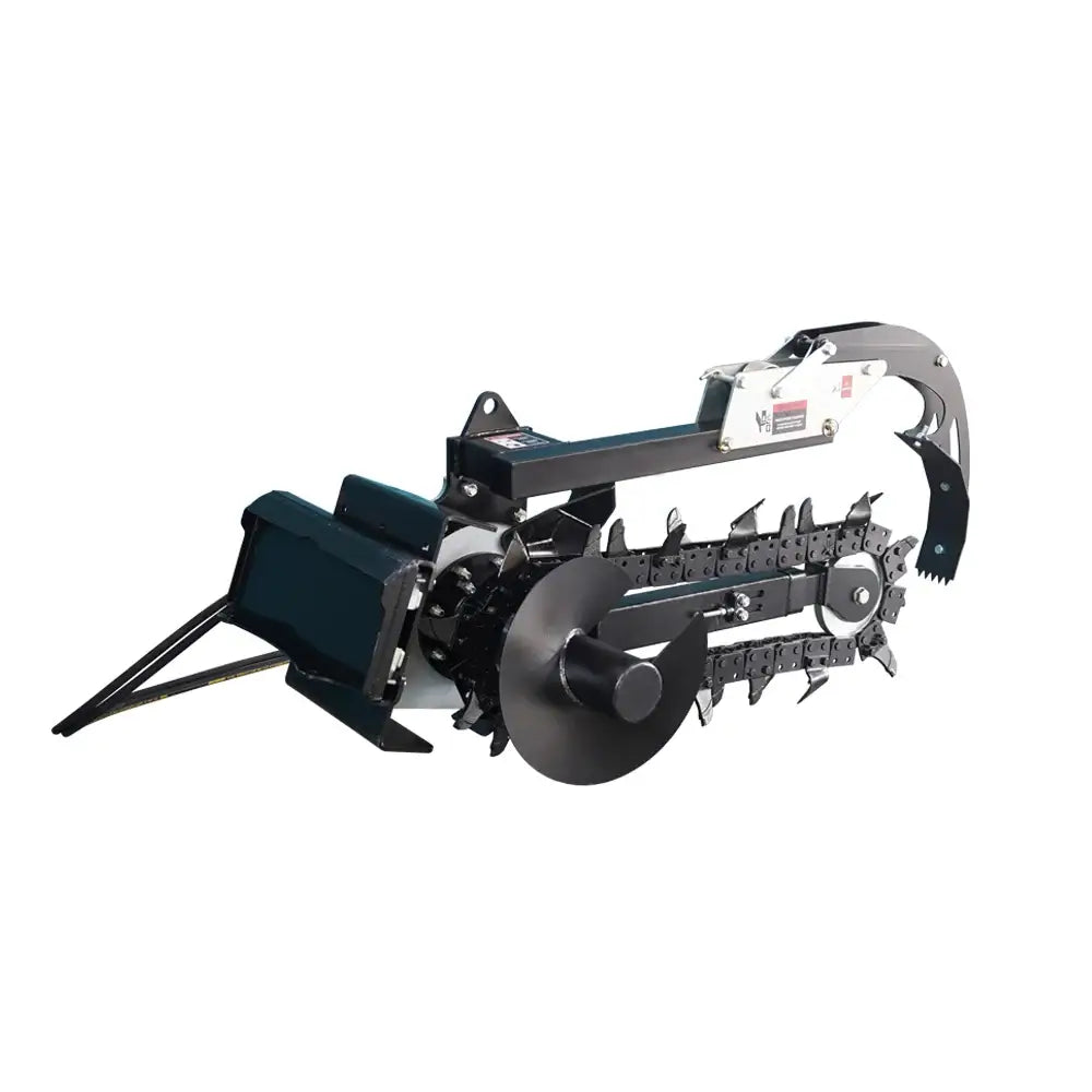 6" Mini Track Loader Trencher Attachment, 37" Digging Depth, Adjustable Control Foot